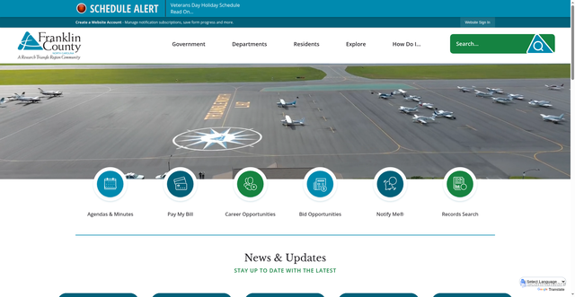 Security scan screenshot of https://www.franklincountync.gov/