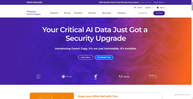 Security scan screenshot of https://s3.us-east-1.wasabisys.com
