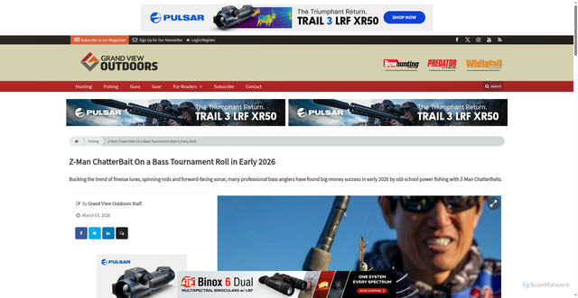 Security scan screenshot of https://www.grandviewoutdoors.com/fishing/z-man-chatterbait-on-a-bass-tournament-roll-in-early-2026