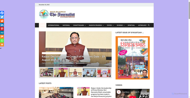 Security scan screenshot of https://the-journalist.com