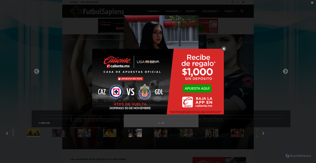 Security scan screenshot of https://www.futbolsapiens.com/la-bombonera/las-semifinales-de-la-liga-mx-y-sus-aficionadas/