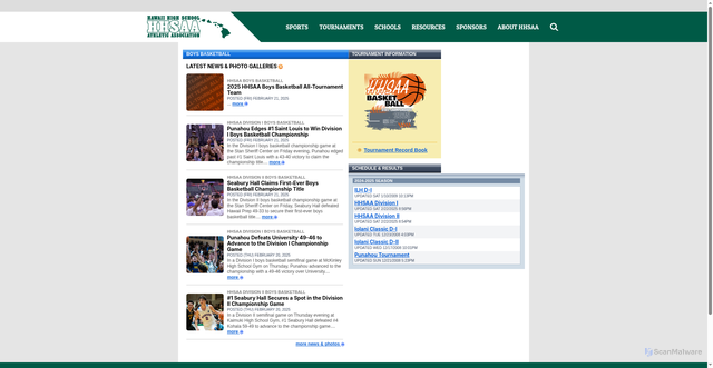 Security scan screenshot of https://hhsaa.org/sports/basketball_boys