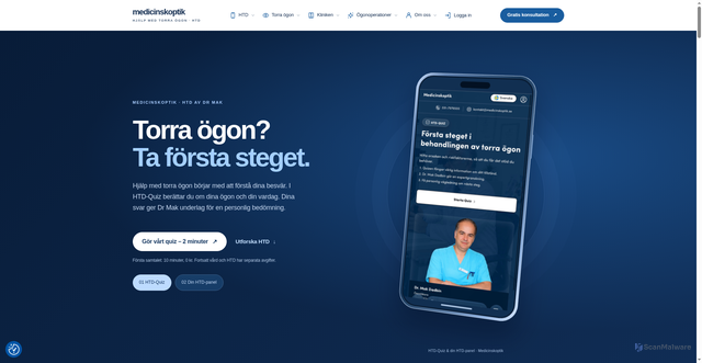 Security scan screenshot of https://medicinskoptik.se