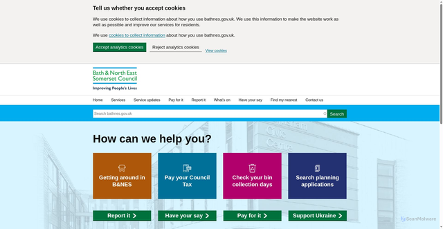 Security scan screenshot of https://app.bathnes.gov.uk