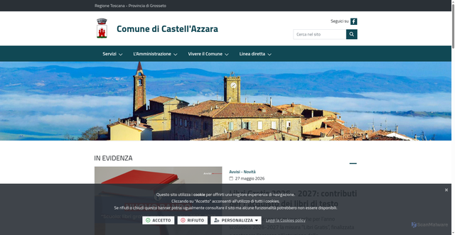Security scan screenshot of https://www.comune.castellazzara.gr.it