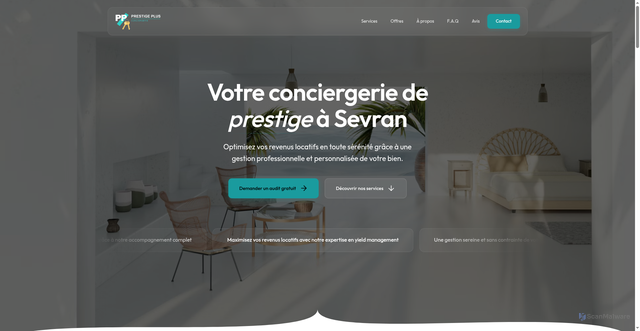 Security scan screenshot of http://plusconciergerie.com/index.html