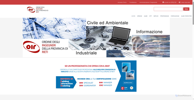 Security scan screenshot of https://www.ordingrieti.it