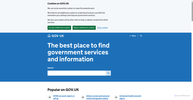 Security scan screenshot of https://www.gov.uk/
