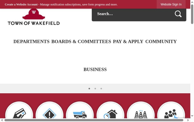 Security scan screenshot of https://www.wakefieldma.gov/