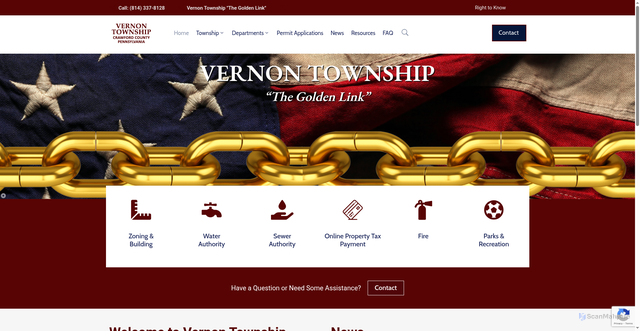 Security scan screenshot of https://vernontwp-pa.gov/