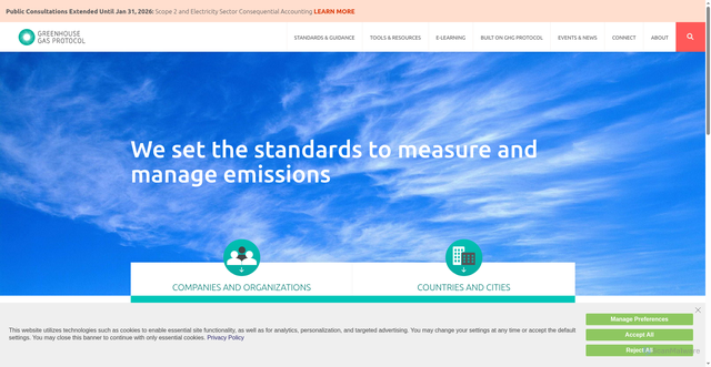 Security scan screenshot of https://ghgprotocol.org