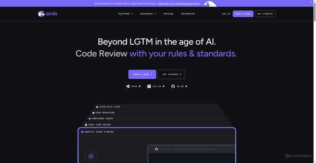 Security scan screenshot of https://qodo.ai