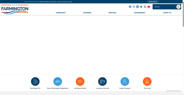 Security scan screenshot of https://farmingtonmn.gov/