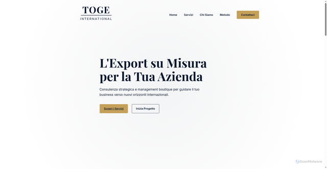 Security scan screenshot of http://togeinternational.com/