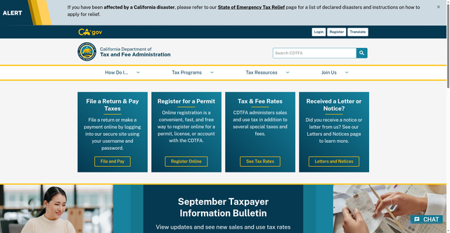 Security scan screenshot of https://cdtfa.ca.gov