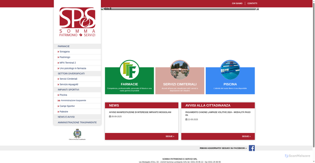 Security scan screenshot of https://www.spes-srl.org/
