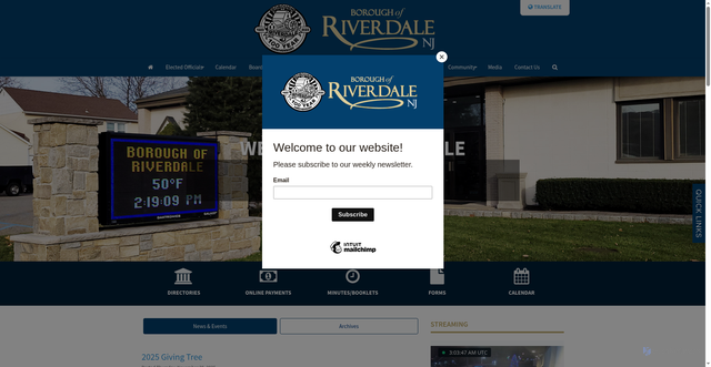 Security scan screenshot of https://www.riverdalenj.gov/