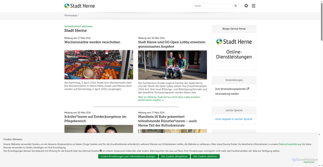 Security scan screenshot of https://herne.de