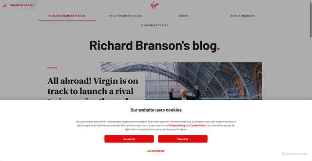 Security scan screenshot of https://www.virgin.com/branson-family/richard-branson-blog