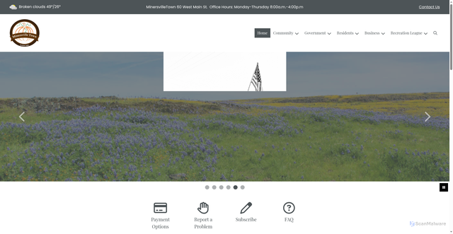 Security scan screenshot of https://minersvilleut.gov/