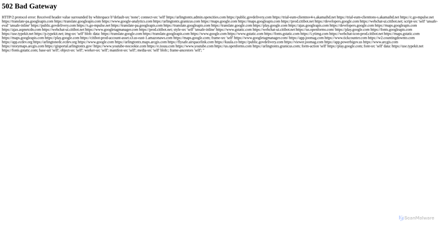 Security scan screenshot of http://myarlingtontx.gov/