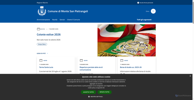 Security scan screenshot of https://www.comune.montesanpietrangeli.fm.it