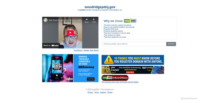 Security scan screenshot of http://woodridgepdnj.gov/