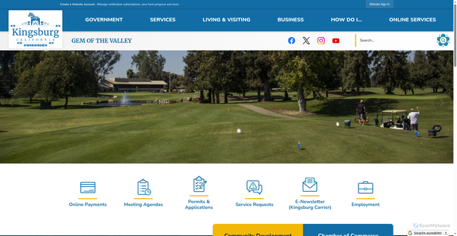 Security scan screenshot of https://cityofkingsburg-ca.gov/