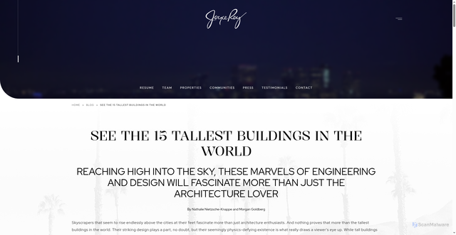 Security scan screenshot of https://joycerey.com/blog/see-the-15-tallest-buildings-in-the-world/