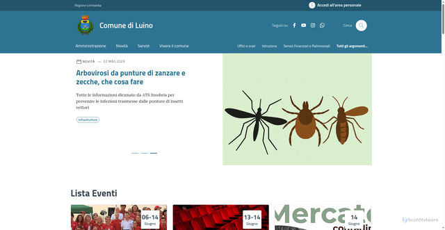 Security scan screenshot of https://www.comune.luino.va.it