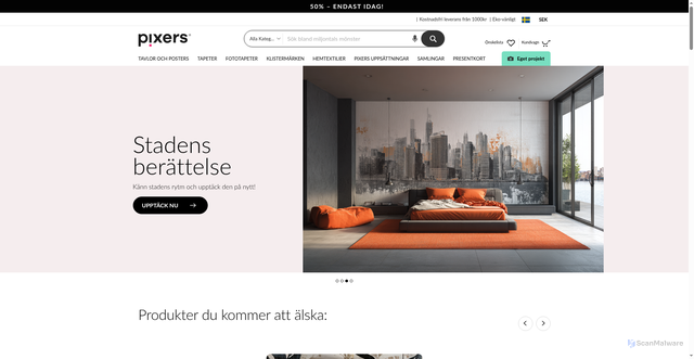 Security scan screenshot of https://pixers.se