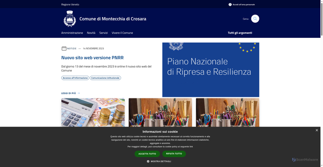 Security scan screenshot of https://www.comune.montecchiadicrosara.vr.it