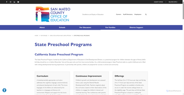 Security scan screenshot of https://www.smcoe.org/for-families/early-education-and-child-care/cssp