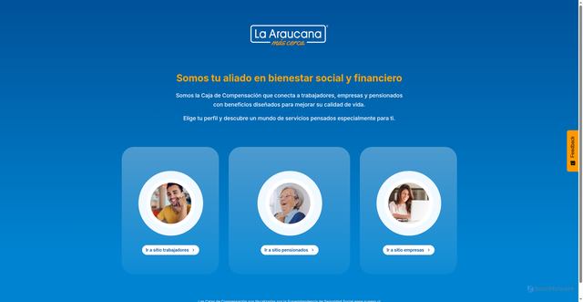 Security scan screenshot of https://www.laaraucana.cl