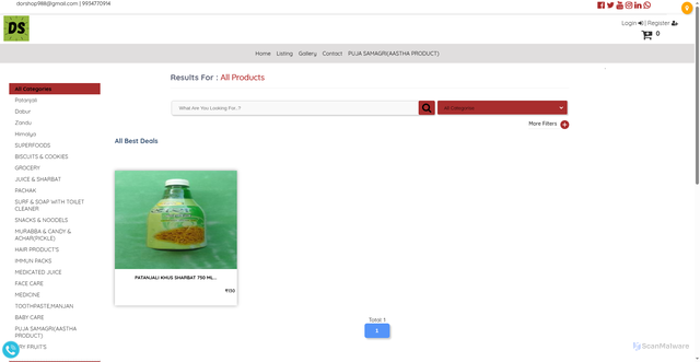 Security scan screenshot of https://dorshoponline.in/shop?show=best
