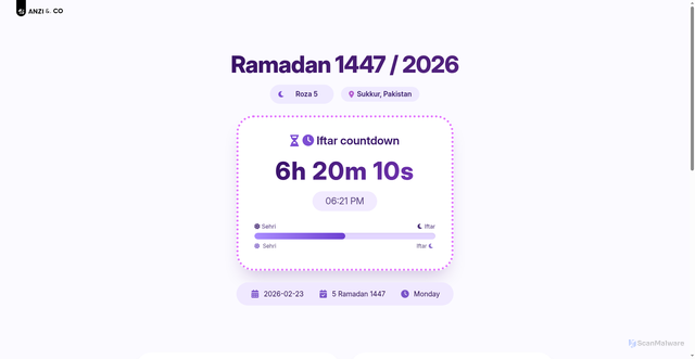 Security scan screenshot of https://ramazan-timer-mcnpz8izxa.edgeone.app/