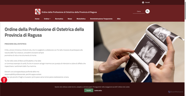 Security scan screenshot of https://collegio-ostetriche.rg.it/