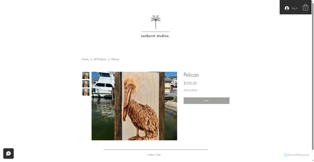 Security scan screenshot of https://www.sunburntstudios.com/product-page/pelican