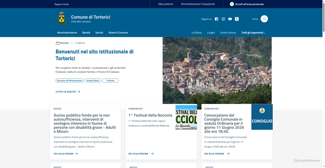 Security scan screenshot of https://comune.tortorici.me.it
