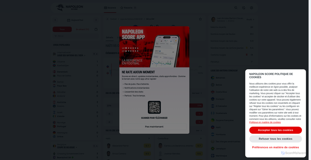 Security scan screenshot of https://napoleonscore.be/fr-BE/football/costa-rica-haiti/ucohg6zf-97ojx3el