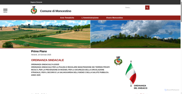 Security scan screenshot of https://www.comune.moncestino.al.it/