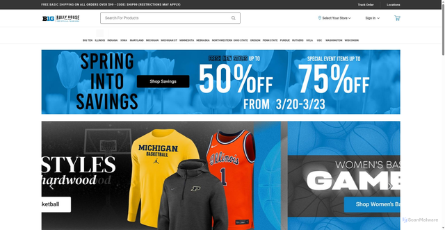 Security scan screenshot of https://shop.bigtenstore.com