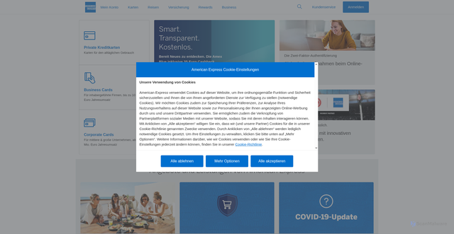 Security scan screenshot of https://global.americanexpress.com/