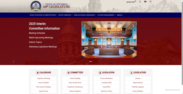 Security scan screenshot of https://wyoleg.gov/