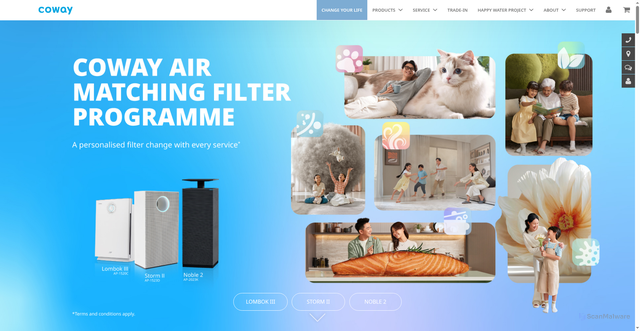 Security scan screenshot of https://coway.com.my