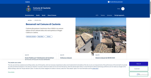 Security scan screenshot of https://www.comune.caulonia.rc.it/