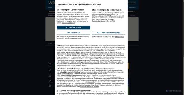 Security scan screenshot of https://www.welt.de/sport/fussball/wm/video6a2e1e447e682fc37fbf8f84/wm-2026-highlights-geniestreich-von-vini-jr-brasiliens-superstar-rettet-remis-gegen-marokko.html