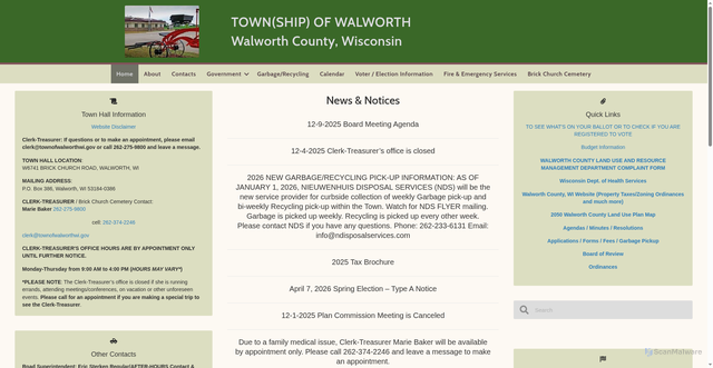 Security scan screenshot of https://townofwalworthwi.gov/