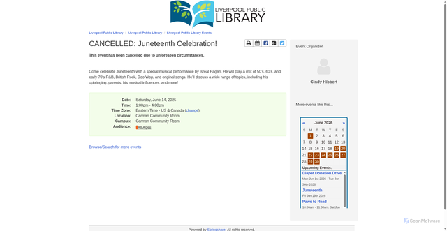 Security scan screenshot of https://lpl.libcal.com/event/14175887