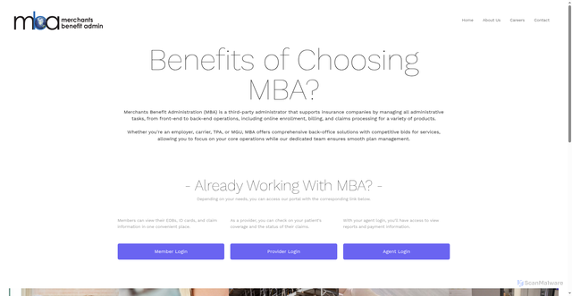 Security scan screenshot of https://mbaadmin.com